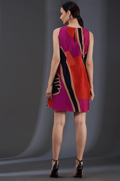 Printed Pink Shift dress