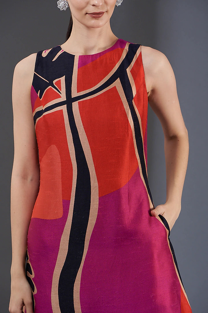 Printed Pink Shift dress