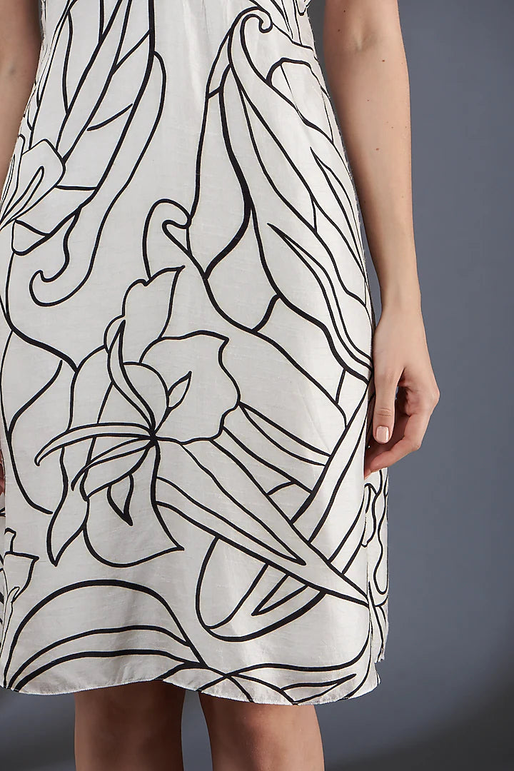 Printed B/w Dress