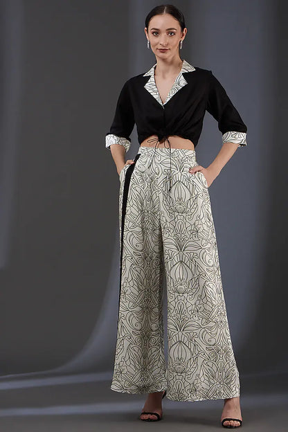 Crop top & Printed Pants