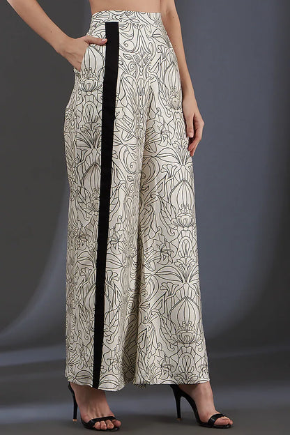 Crop top & Printed Pants
