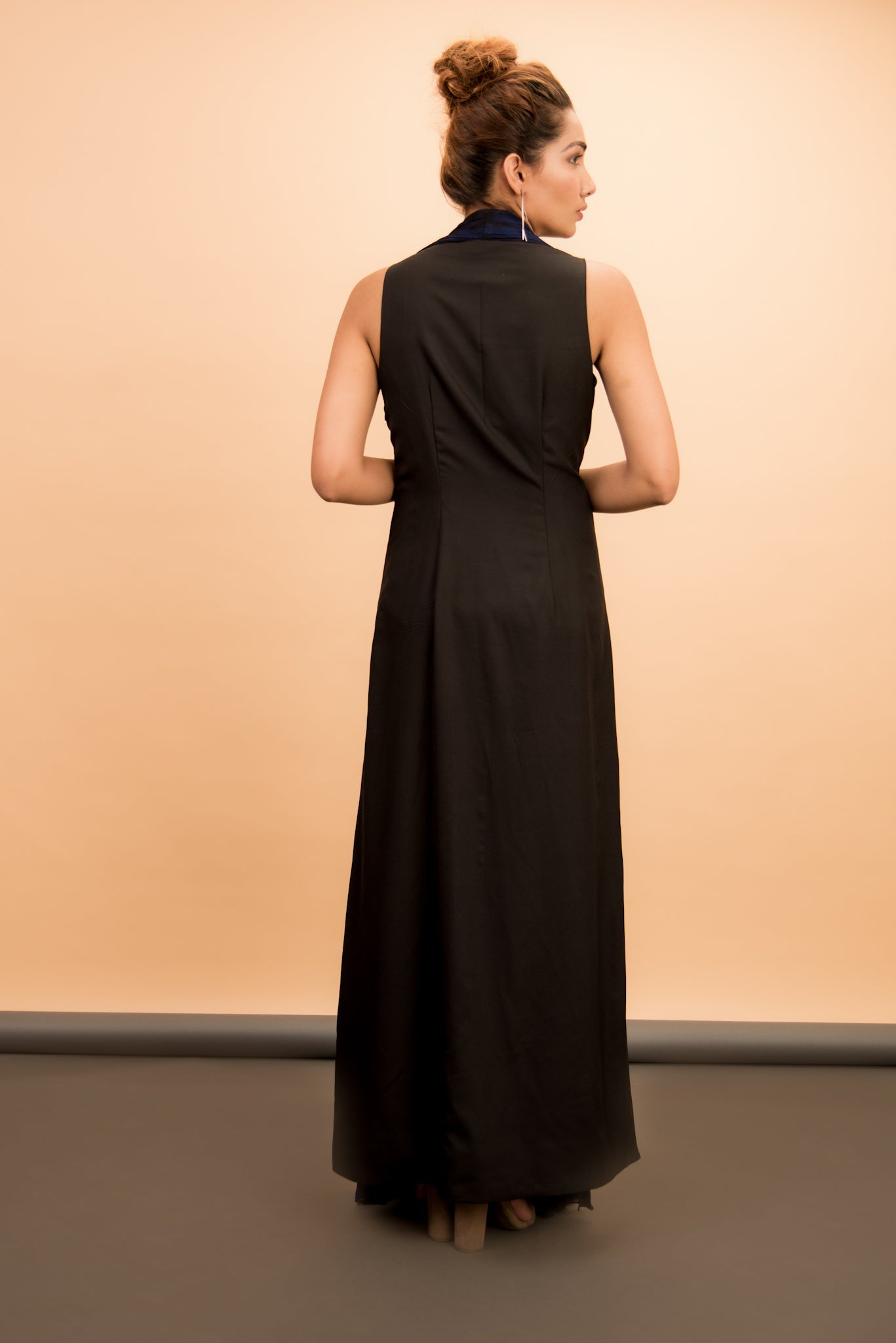 Drape maxi dress with waterfall drape - Label Manasi