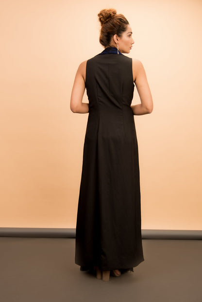 Drape maxi dress with waterfall drape - Label Manasi