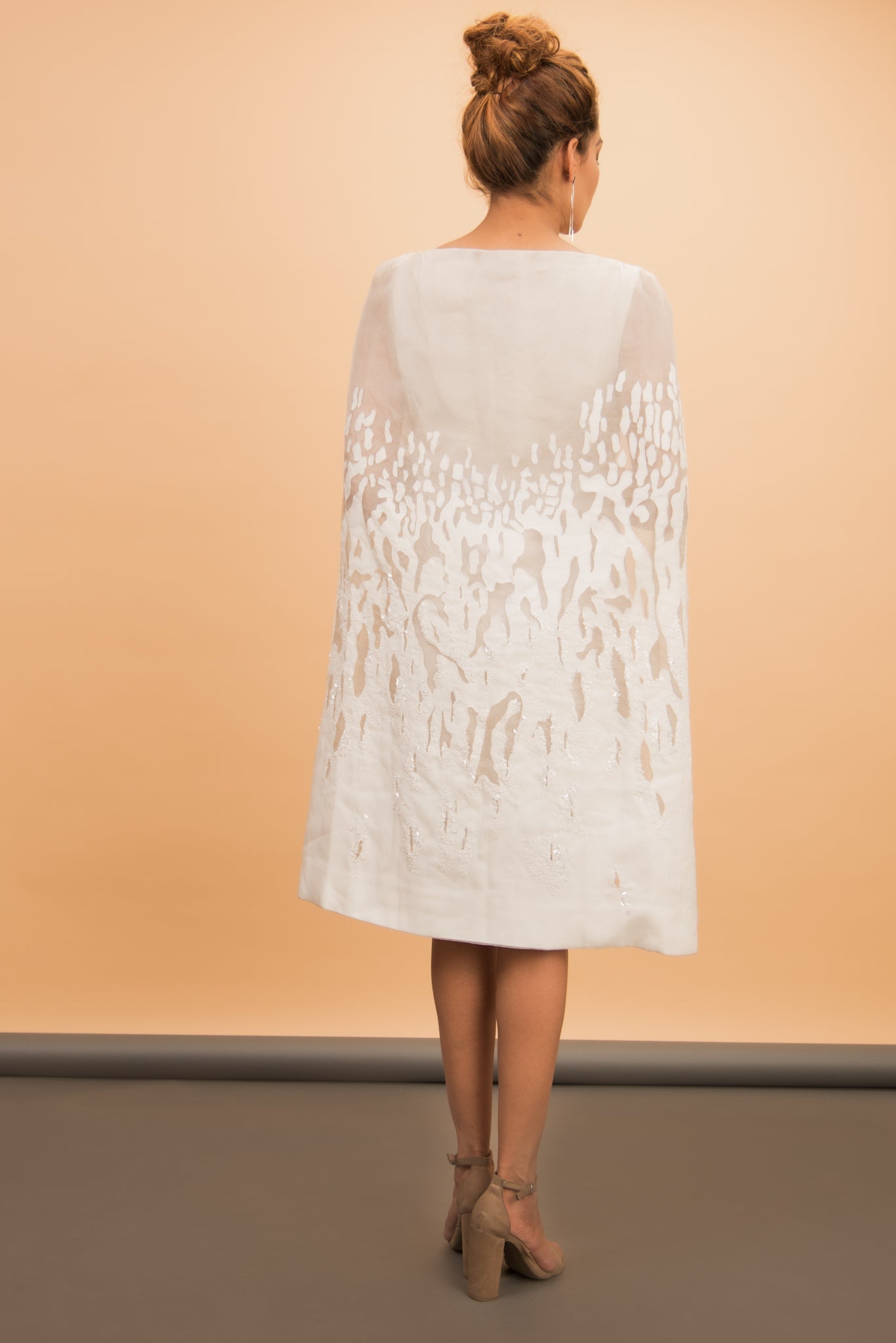 Ivory dress with cape - Label Manasi