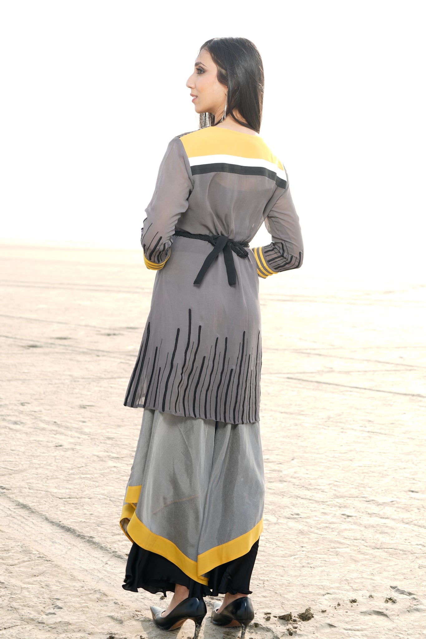 Double layer pants with jacket