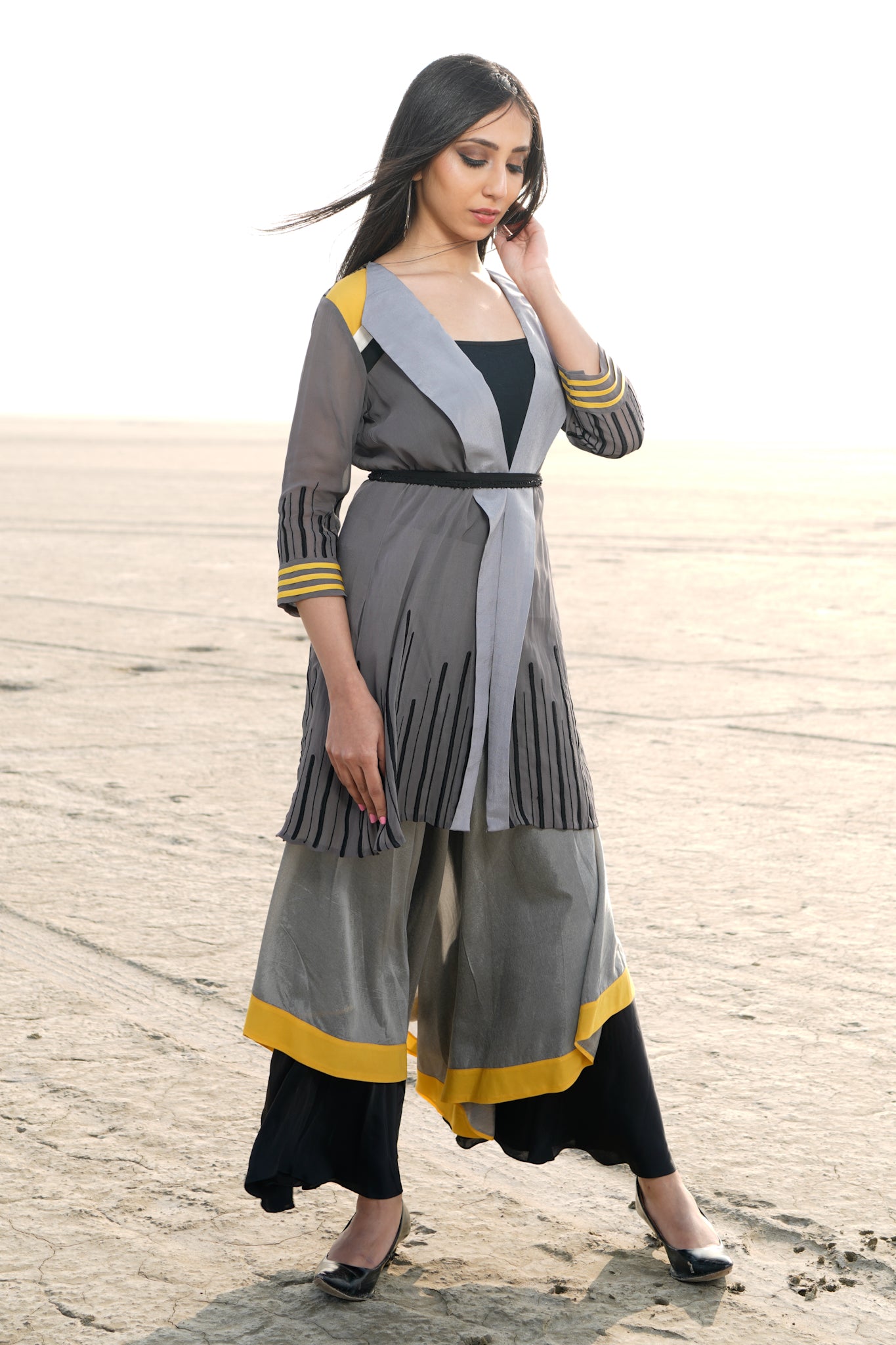 Double layer pants with jacket