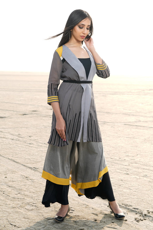 Double layer pants with jacket