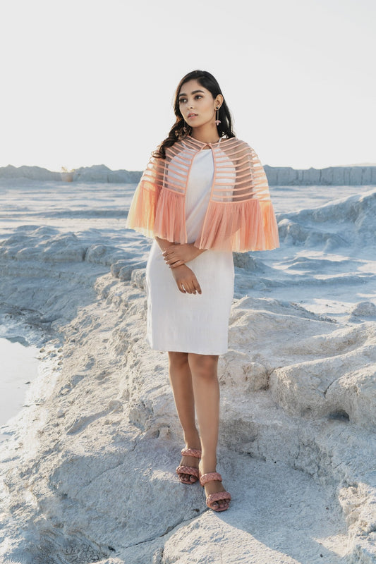 Cape with Line details and Soft Net - Label Manasi