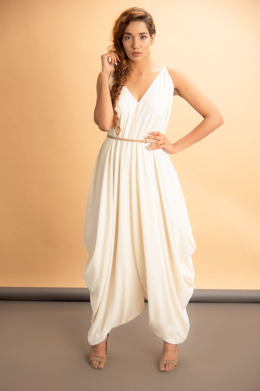 Jumpsuit with drape cowls - Label Manasi